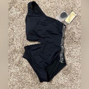 BWT Michael Kors one piece swimsuit sz 8 black